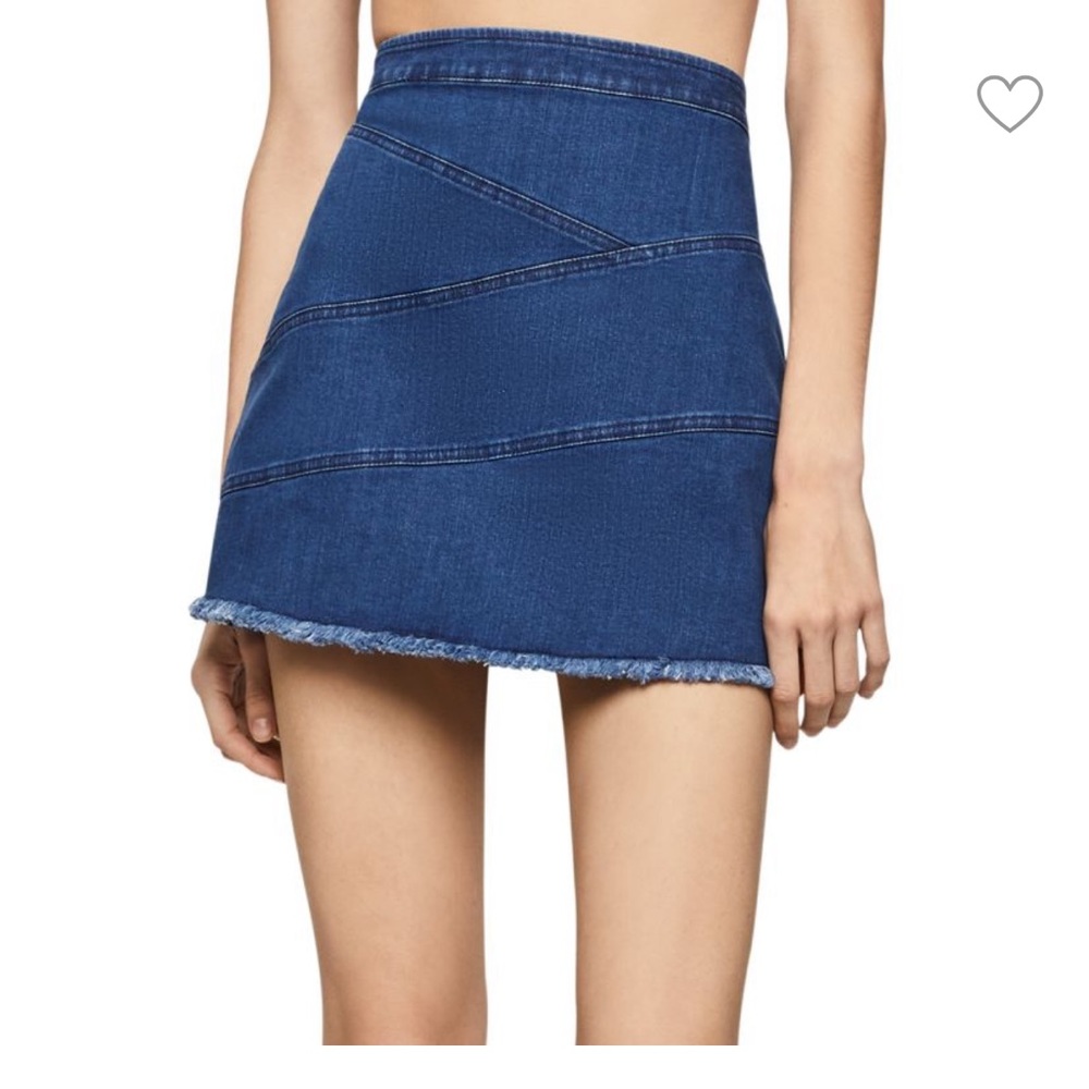 BCBGeneration Raw Edge Denim Skirt Size 10